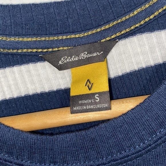 Eddie bauer tank top striped ribbed small blue &‎ white - Picture 2 of 8